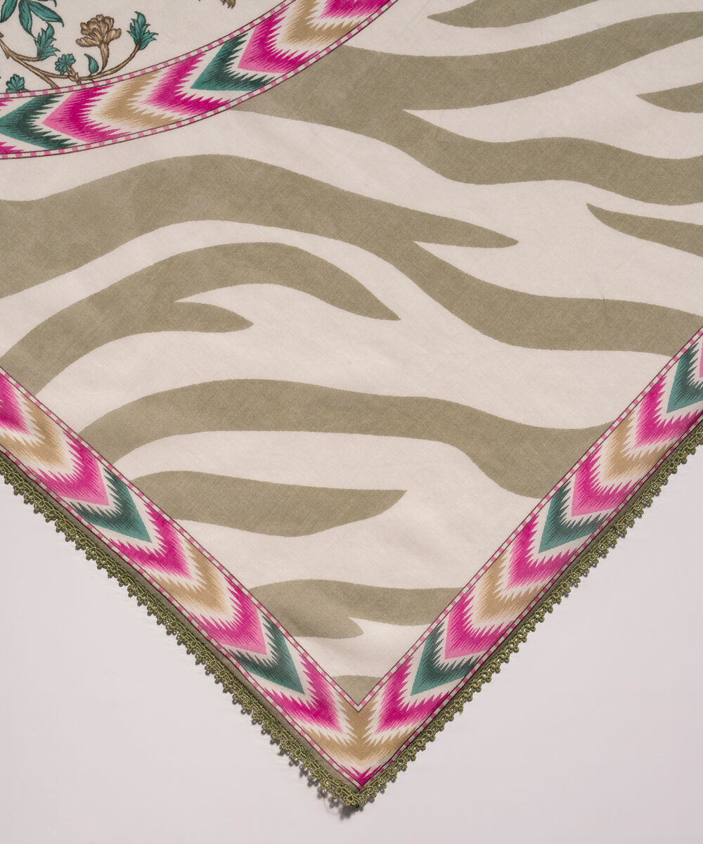 Lawn Printed Off White Dupatta