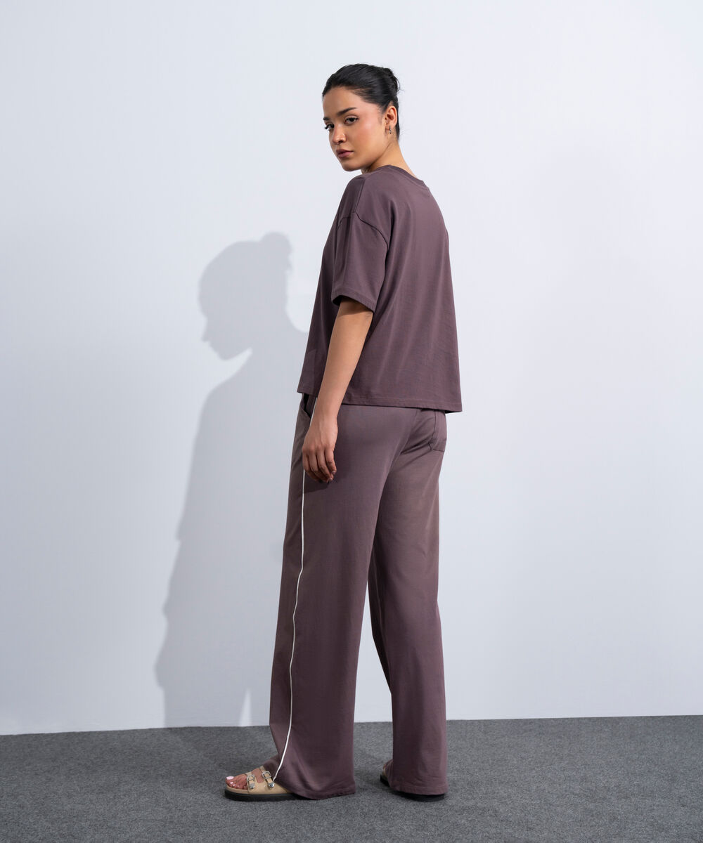 Women's Western Brown Loose Fit Supima T-Shirt
