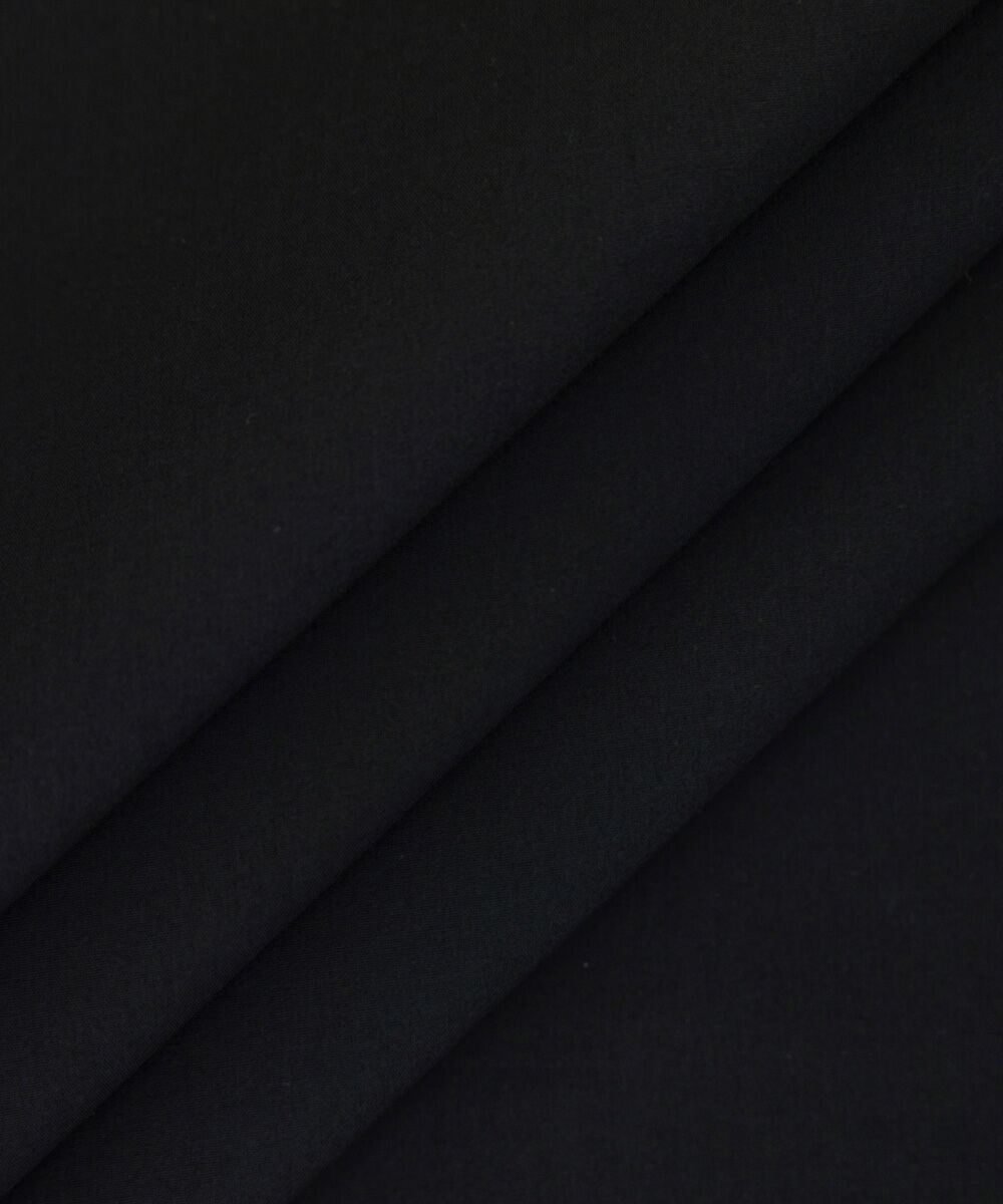 Men's Unstitched Premium Cotton Embroidered Black Full Suit Fabric