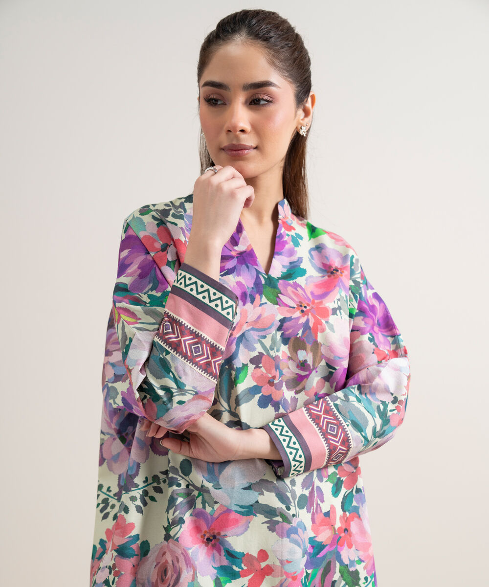 Women's Unstitched Lawn Printed Multi Shirt