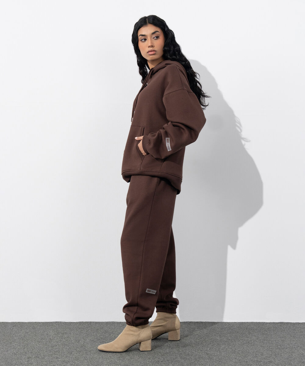 Women's Western Wear Brown Over-Sized Fleece Hoodie