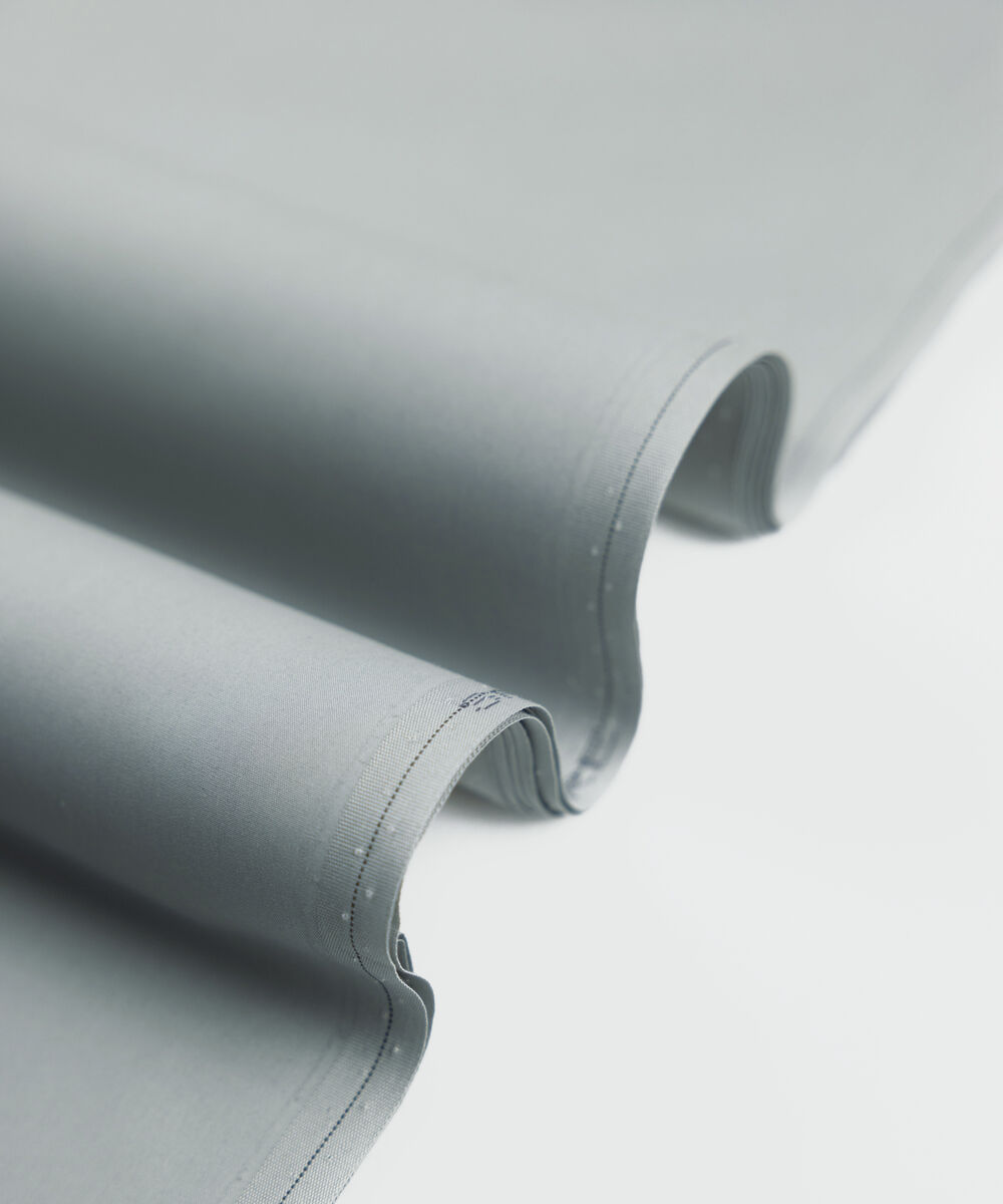 Men's Unstitched Two-Piece Cotton Dobby Medium Blue Suit.