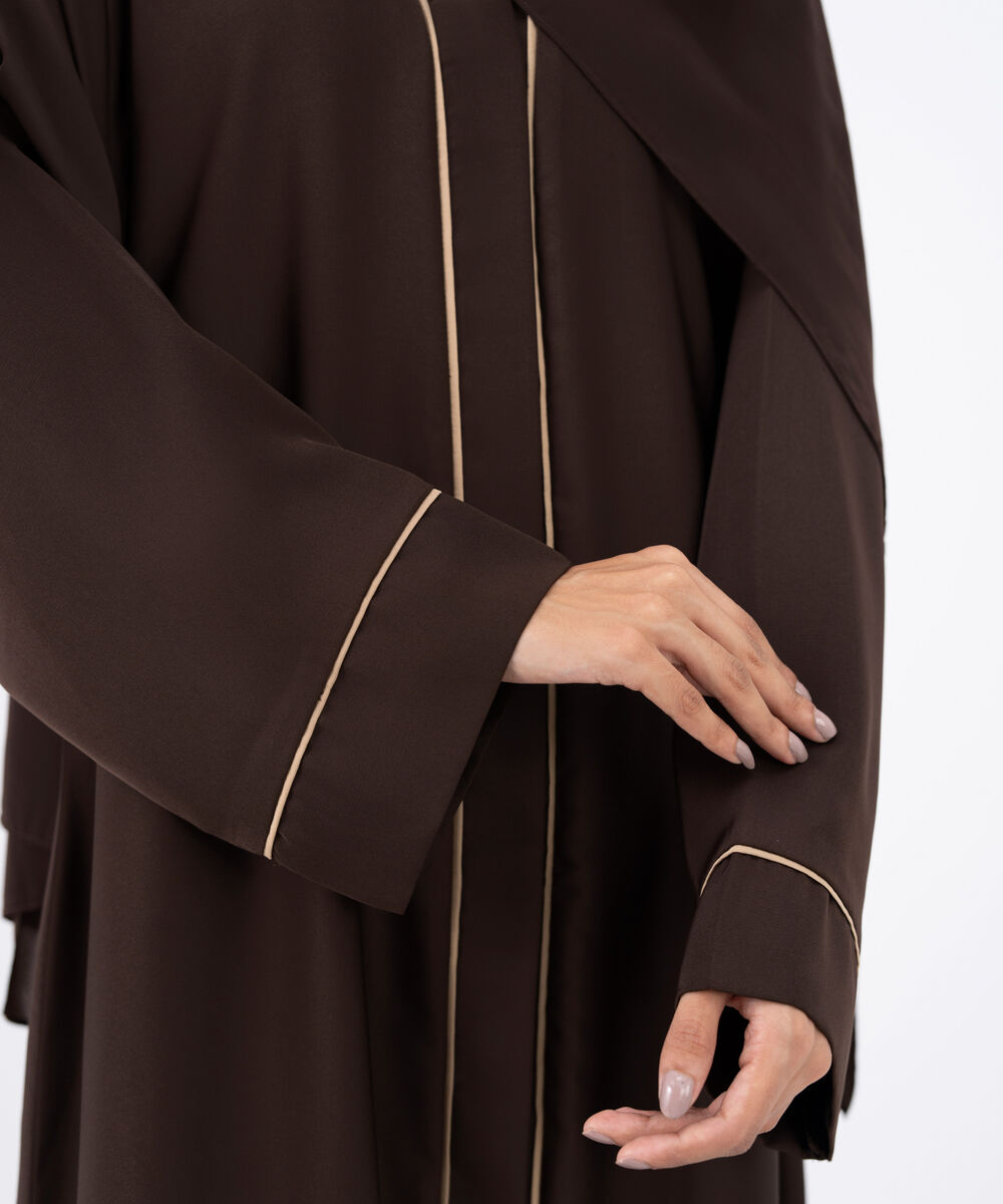 Women's Brown Polyester Abaya