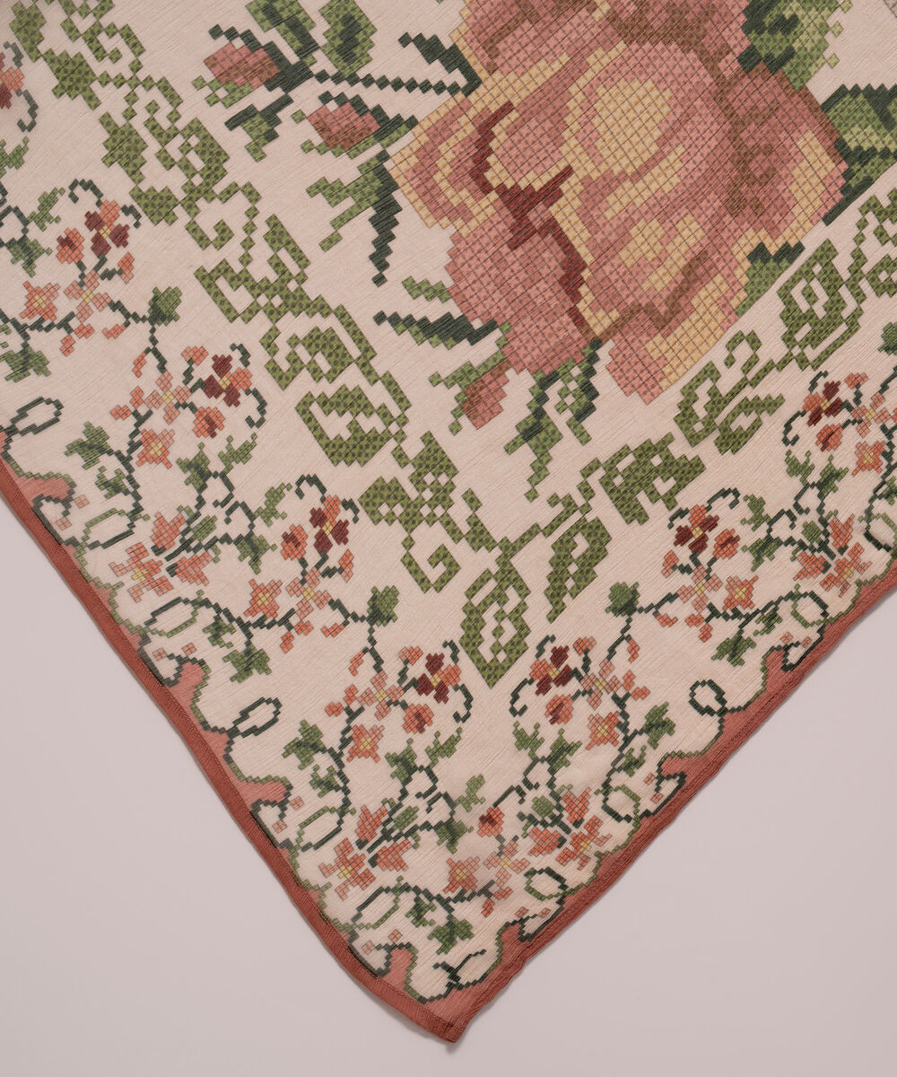 Blended Chiffon Printed Peach Dupatta