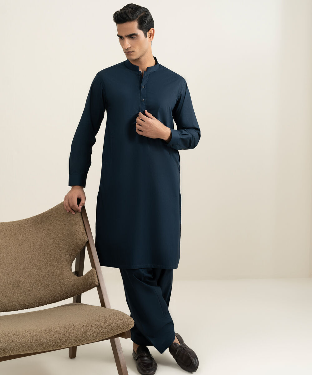 Men's navy 100% Cotton Kameez Shalwar