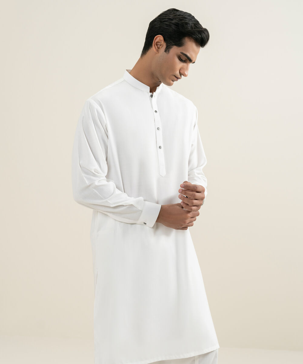 Men's off white Wash & Wear Kameez Shalwar