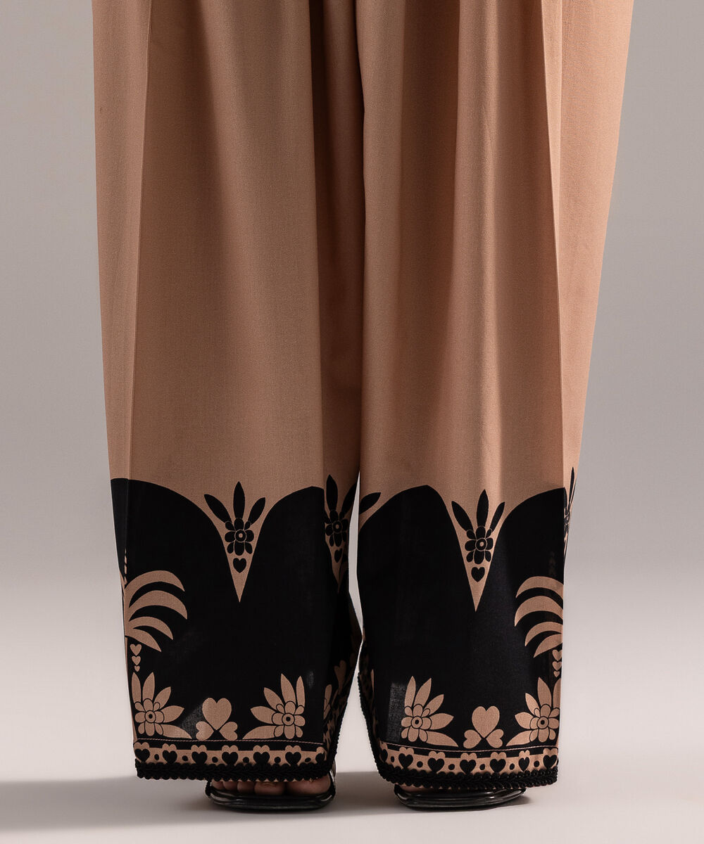 Women's RTW Cambric Printed Dusty Pink Farshi Shalwar