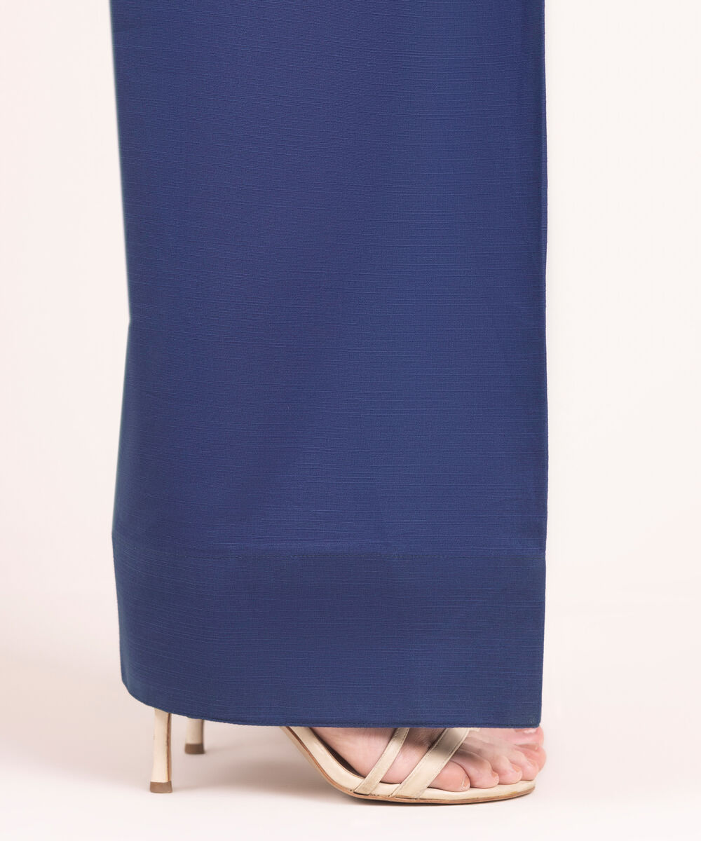 Women's RTW Khaddar Solid Blue Farshi Shalwar