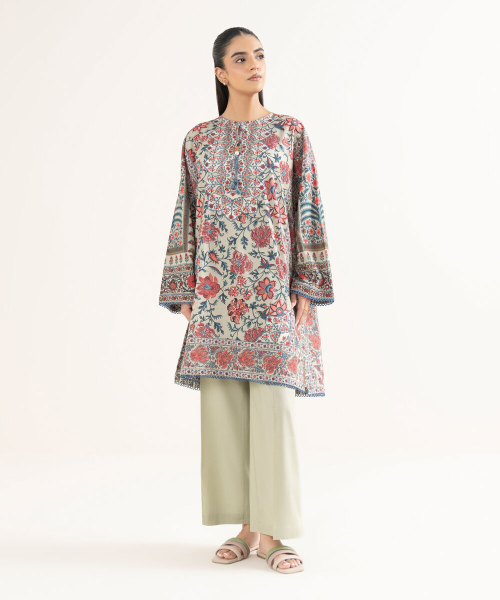 Women's RTW Cambric Printed Boxy Multi Shirt