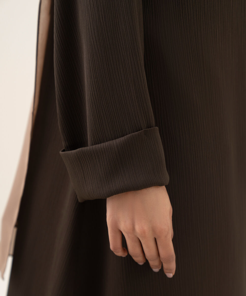 Women's olive button through Abaya