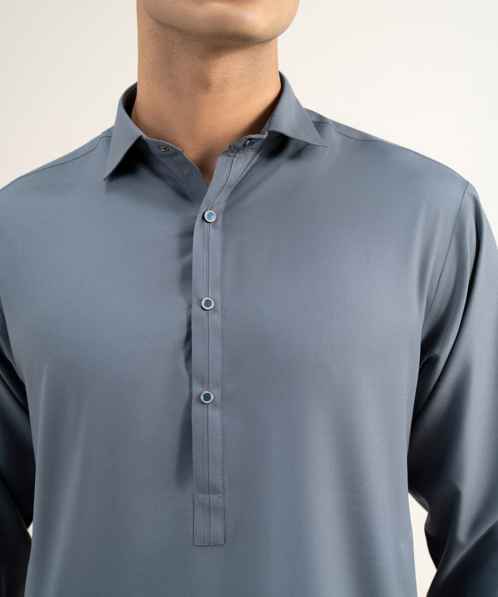 Men's Stitched Premium Blended Dark Grey Suit