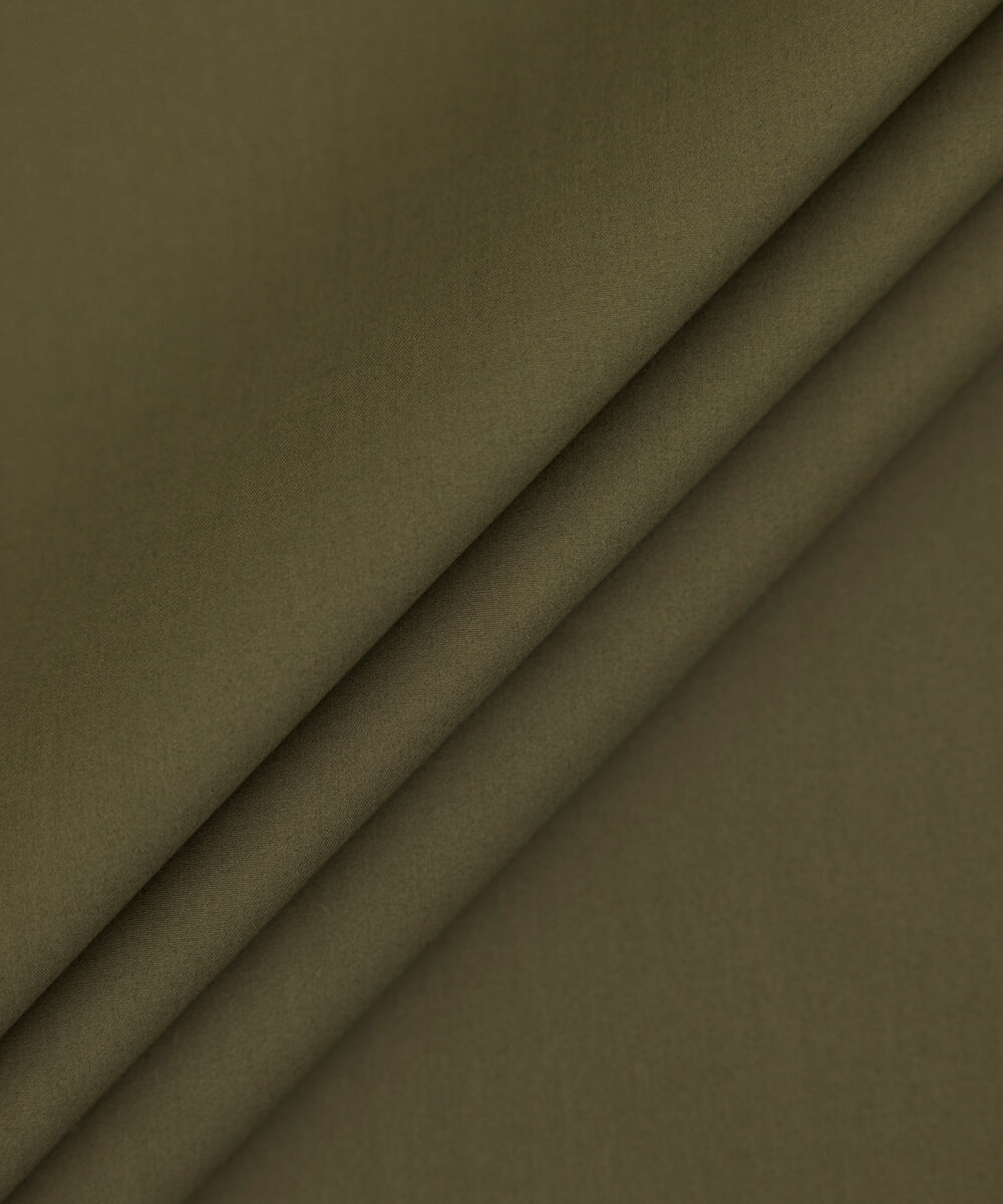 Men's Unstitched 2-Piece Premium Giza Cotton Oilve Suit