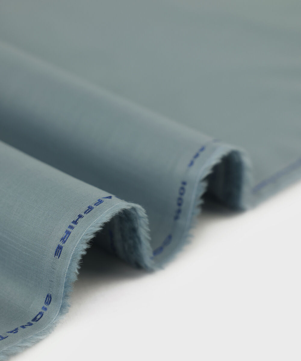 Men's Unstitched Cotton Slub Grey Full Suit Fabric