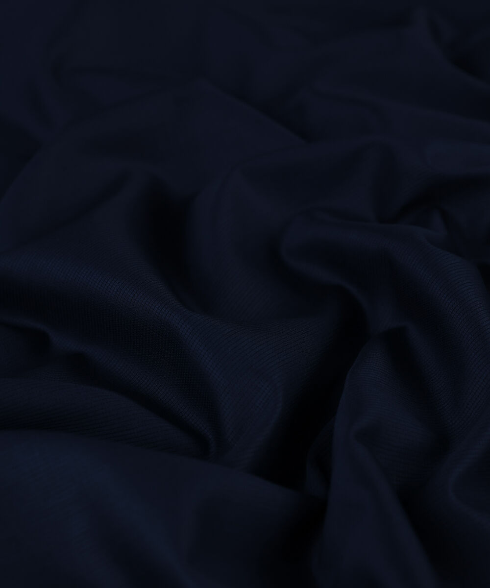 Men Unstitched Cotton Blue Full Suit Fabric