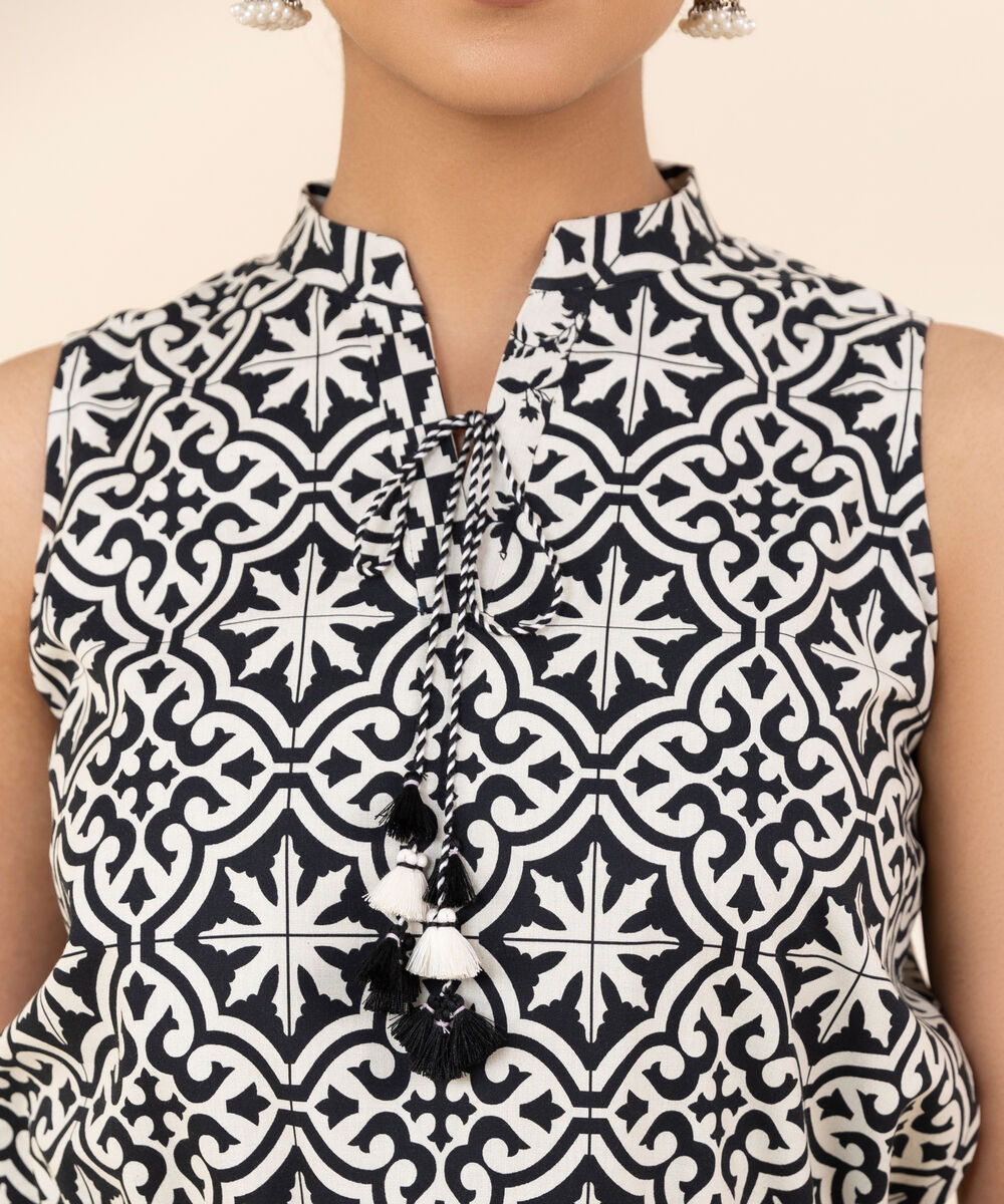 Women's Unstitched Lawn Embroidered Black 2 Piece Suit