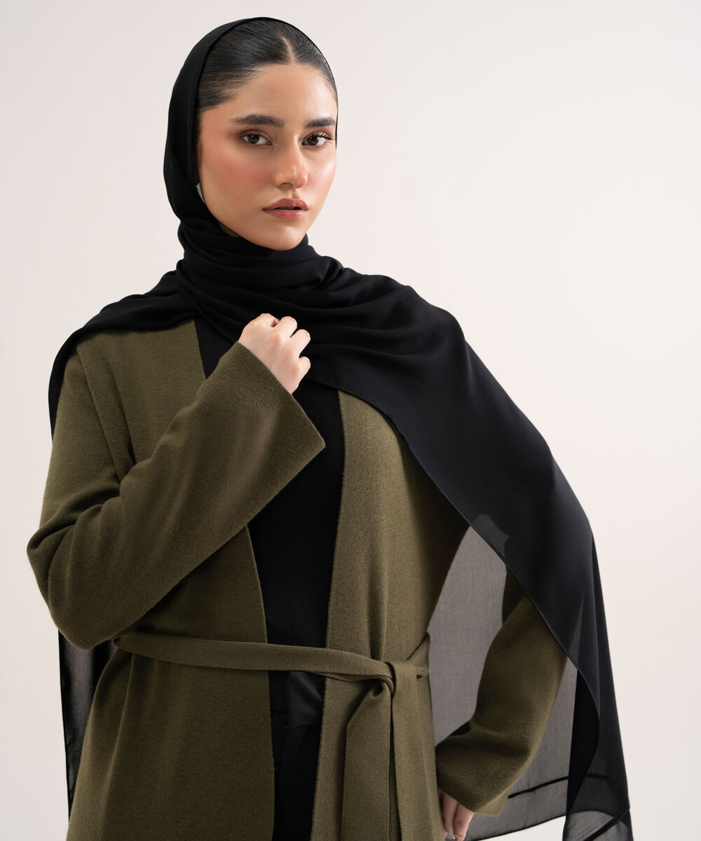 Women's Polyester Black Hijab