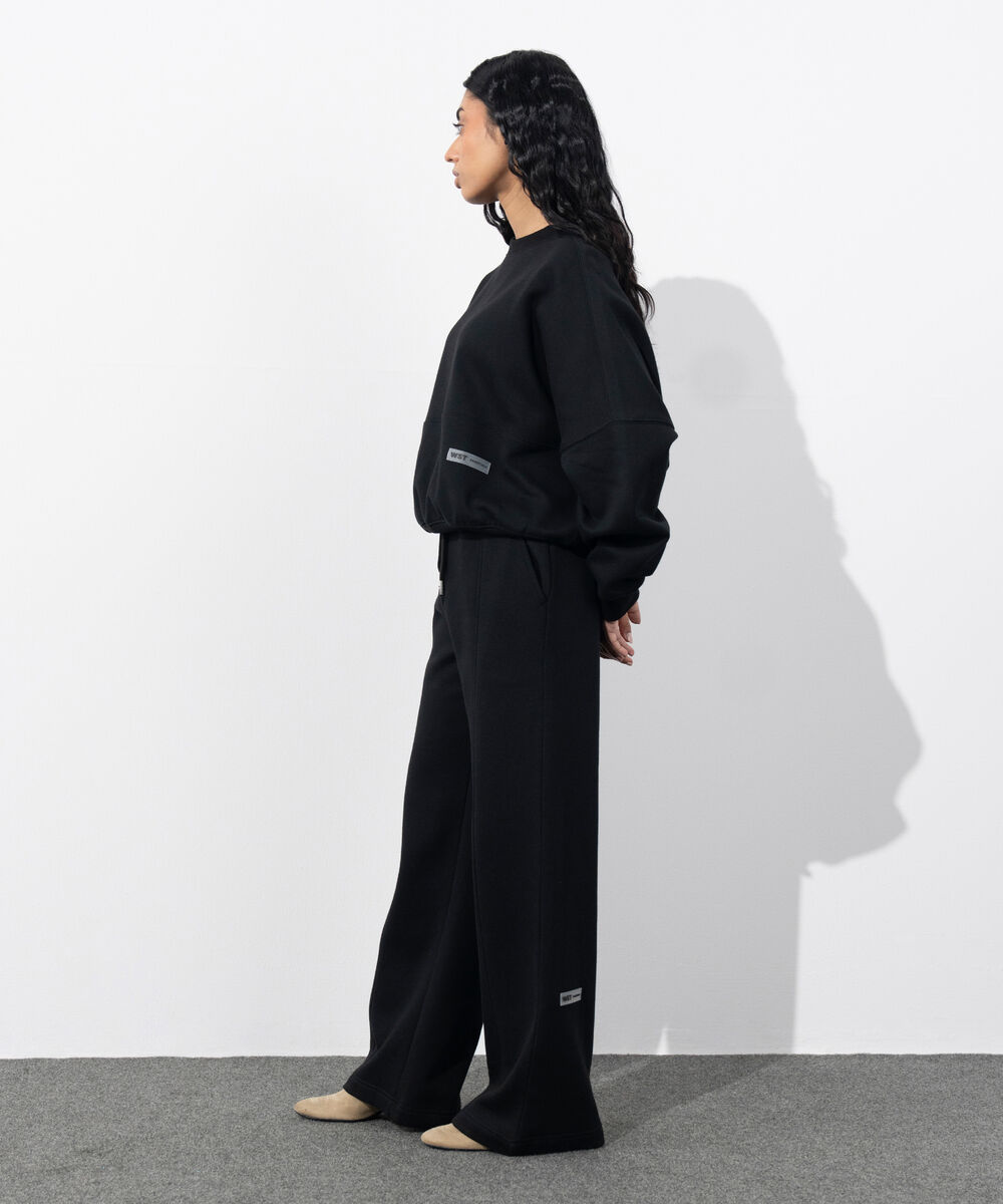 Women's Western Wear Black Oversized Fleece Sweatshirt