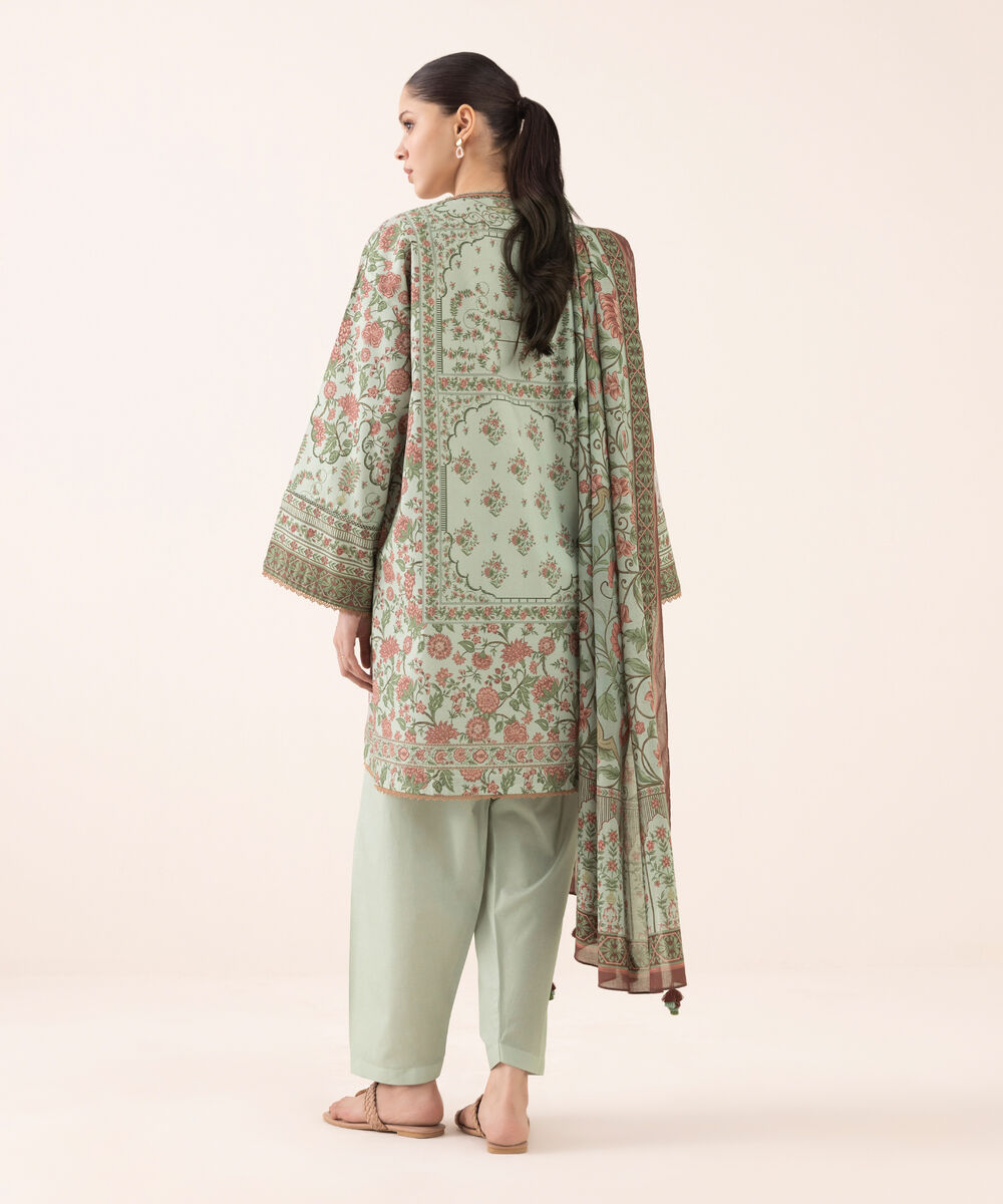 Women's Unstitched Cotton Printed Three Piece Suit
