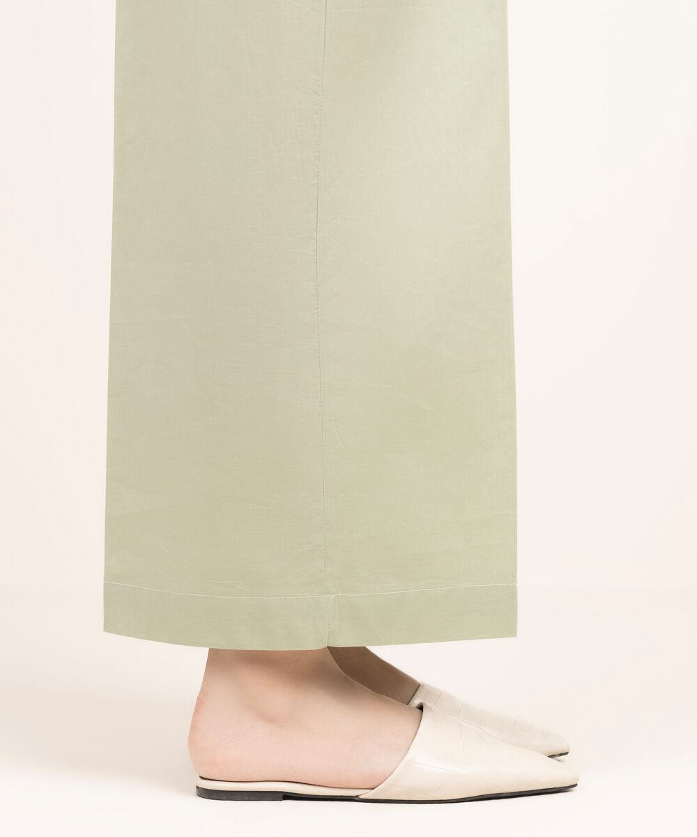 Women's RTW Cambric Solid Green Culottes