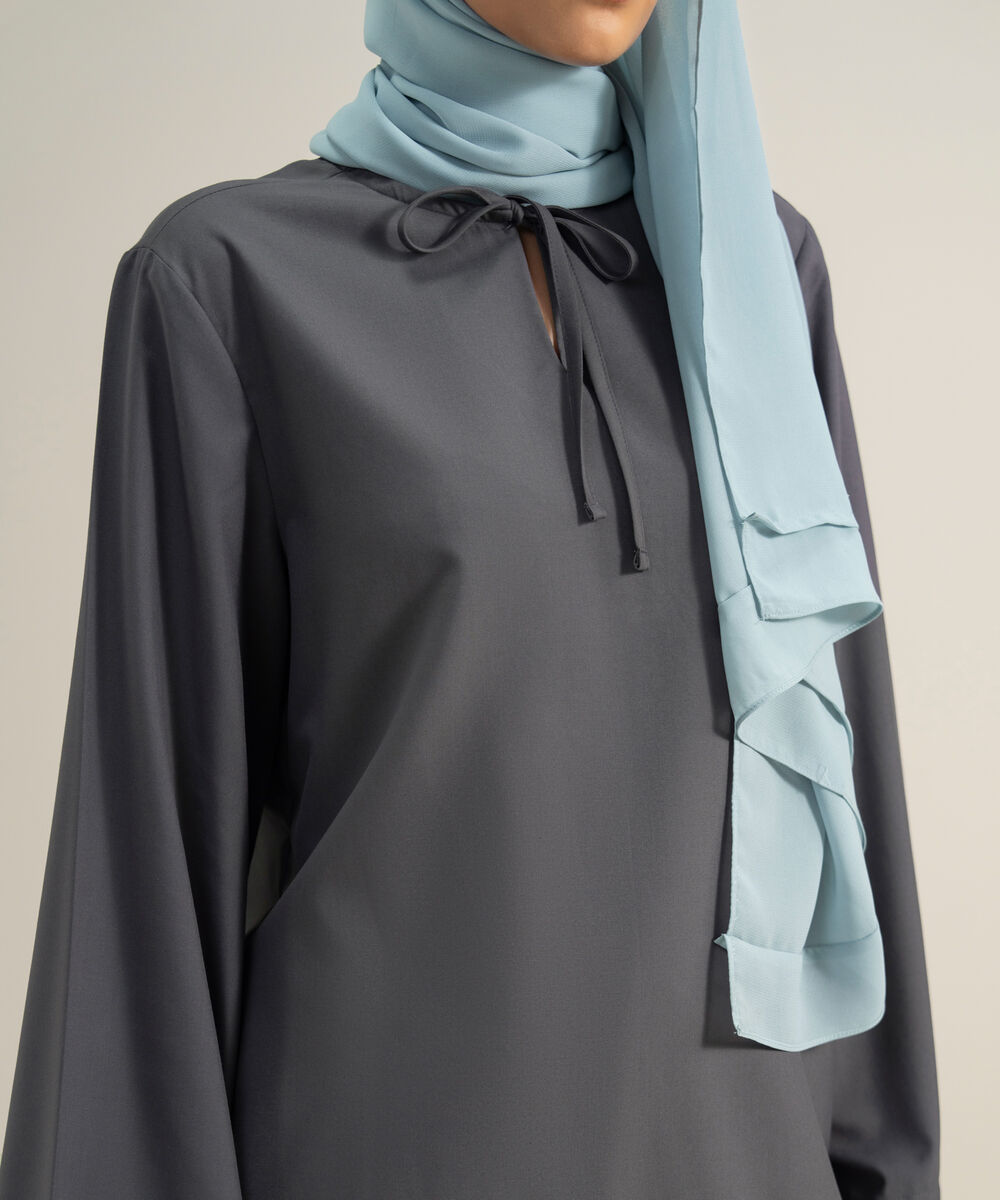 Women's Polyester Grey Modest Wear Top