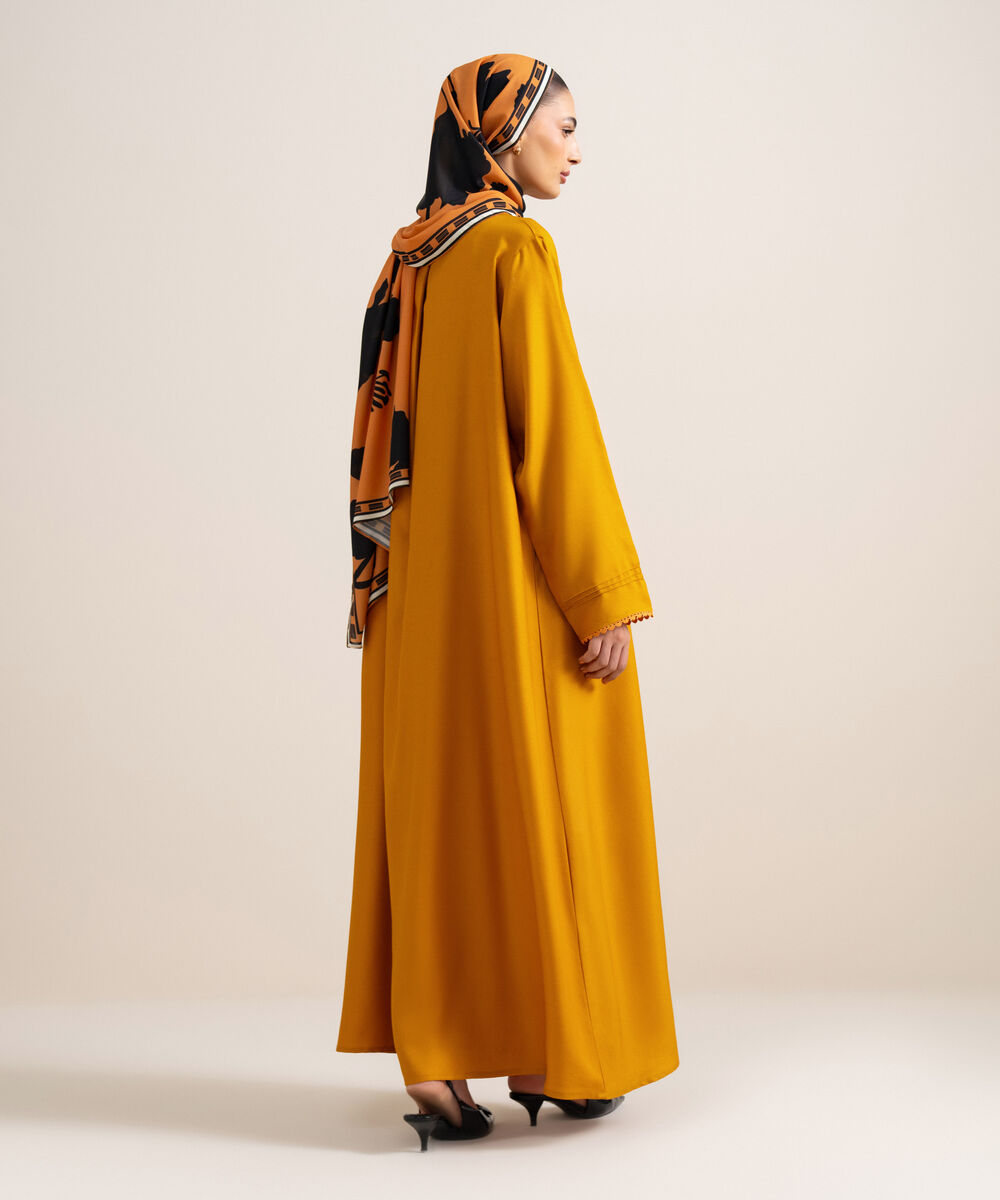 Women's Mustard  Abaya Set