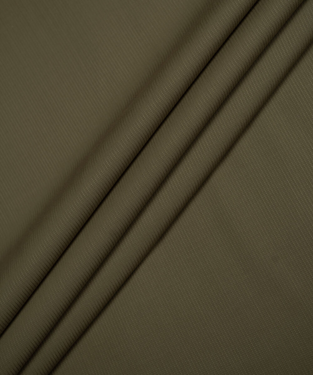 Men's Unstitched Two-Piece Camel Brown  Premium Wash & Wear Dobby Suit