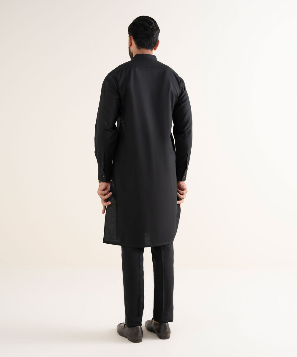 Men's 100% Cotton  Plain Black Kurta Trouser
