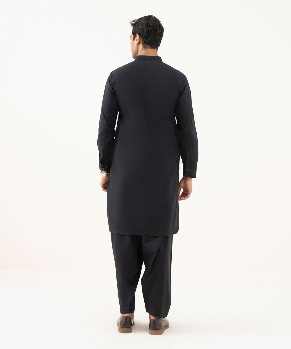 Men's 100% Cotton Plain Black Kurta Shalwar