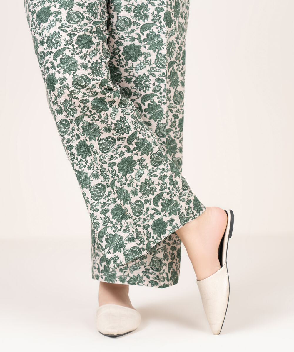 Women's RTW Light Khaddar Printed Off White Culottes
