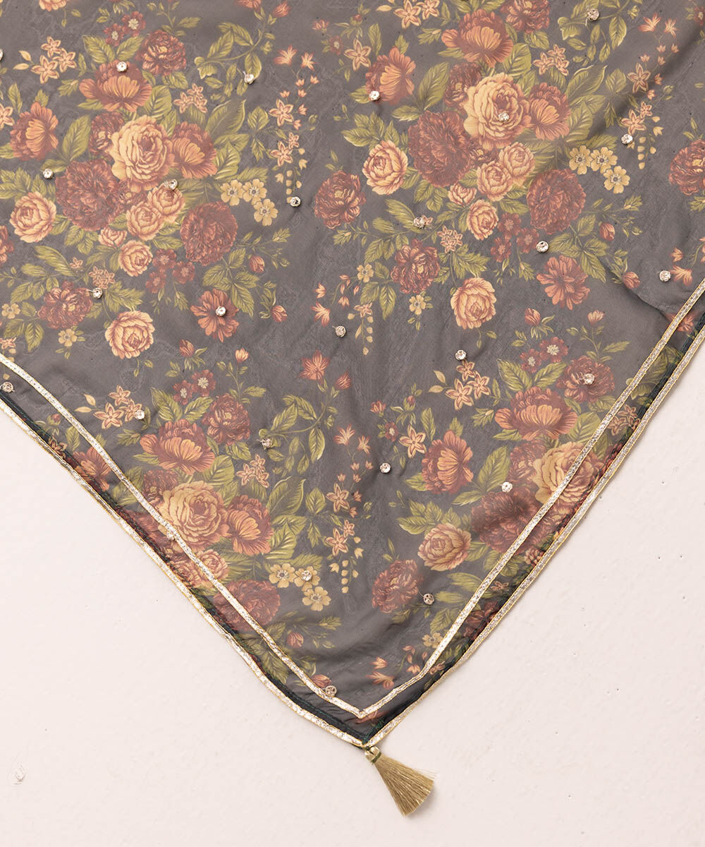 Blended Tissue Multi Embroidered Dupatta