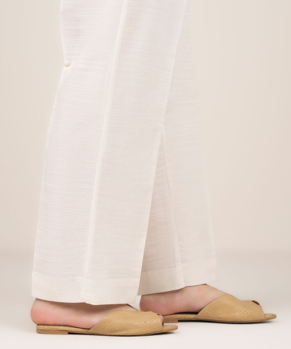 Women's RTW Khaddar Solid Off White Culottes