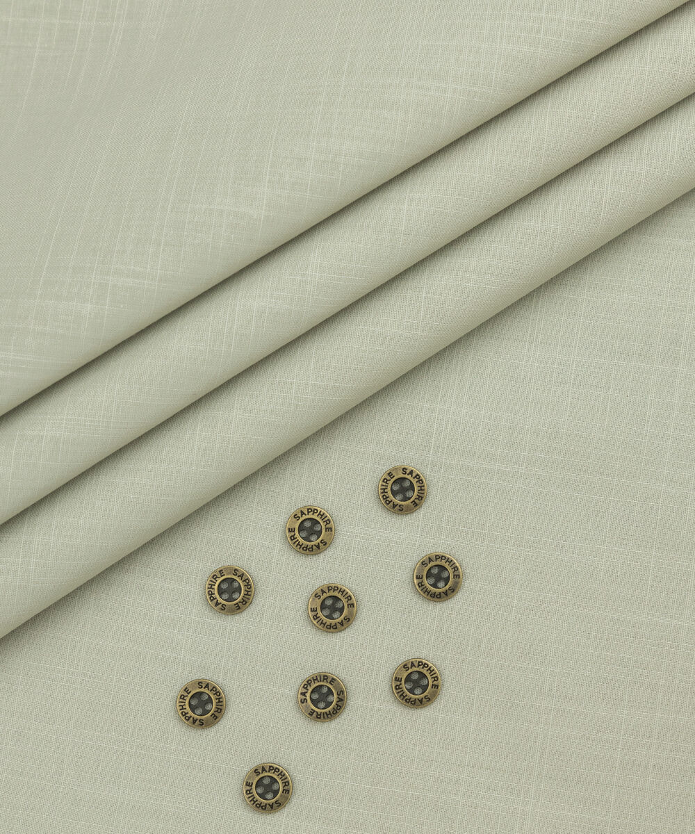 Men's Unstitched Two-Piece Sage Blue Premium Slub Cotton Suit