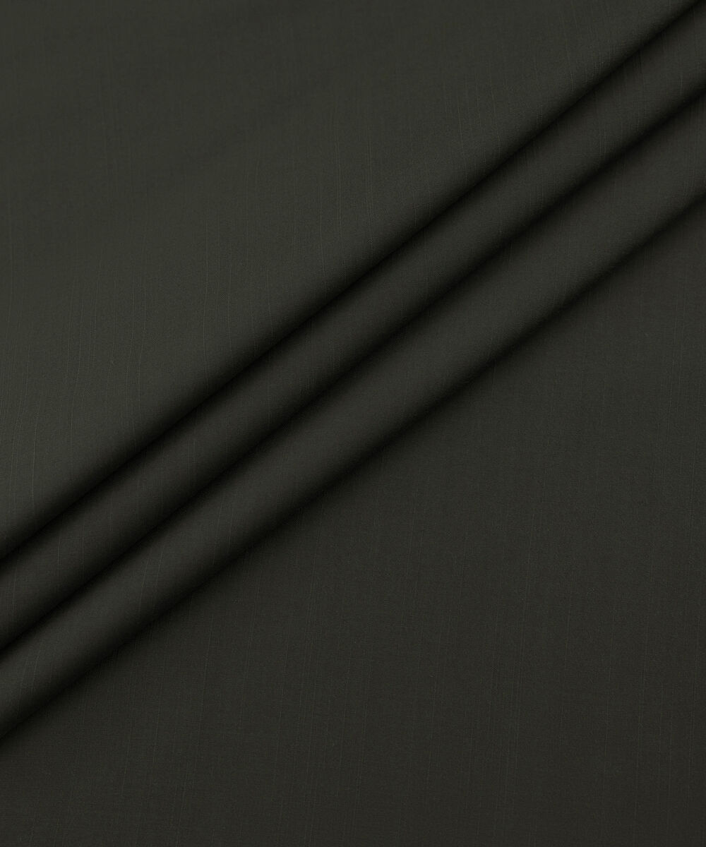 Men's Unstitched Two-Piece Refined Wash and Wear Olive Green Suit.