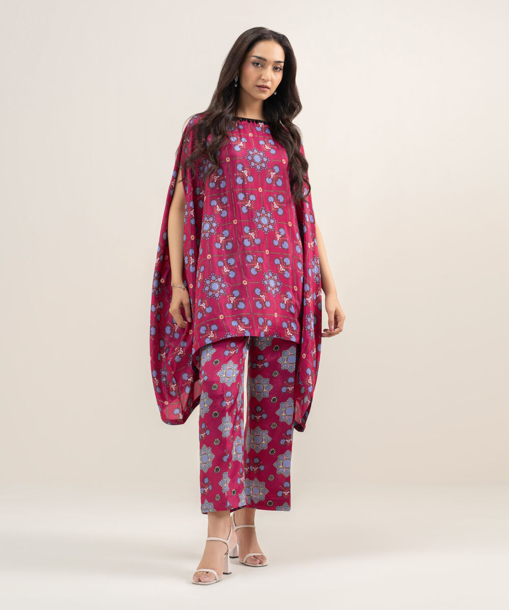 Women's RTW Habotia Grip Printed Purple 2 Piece Suit