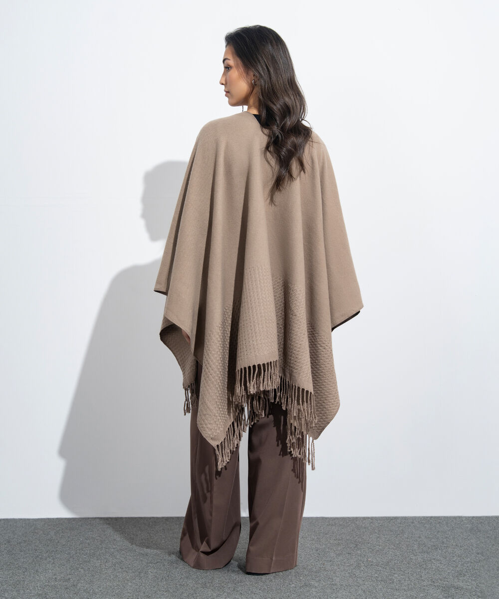 Women's Western Wear Sand Textured Cape Shawl