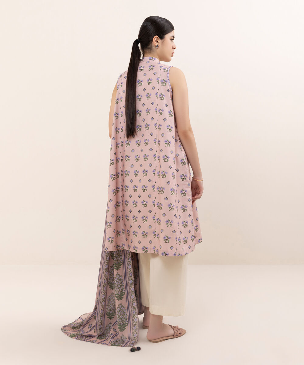 Women's Unstitched Cotton Embroidered Multi Two Piece Suit