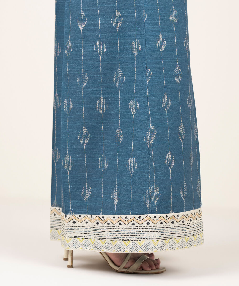 Women's RTW Cambric Printed Blue Culottes