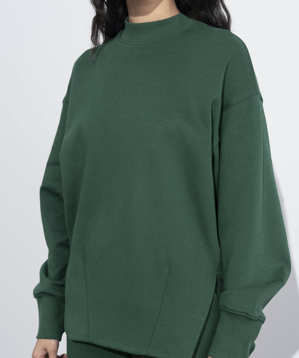Women's Western Wear Green Sweatshirt With Slits