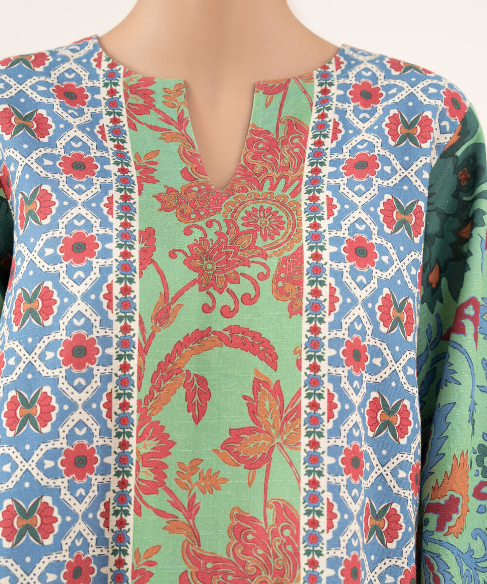 Women's Unstitched Lawn Printed Multi 2 Piece Suit