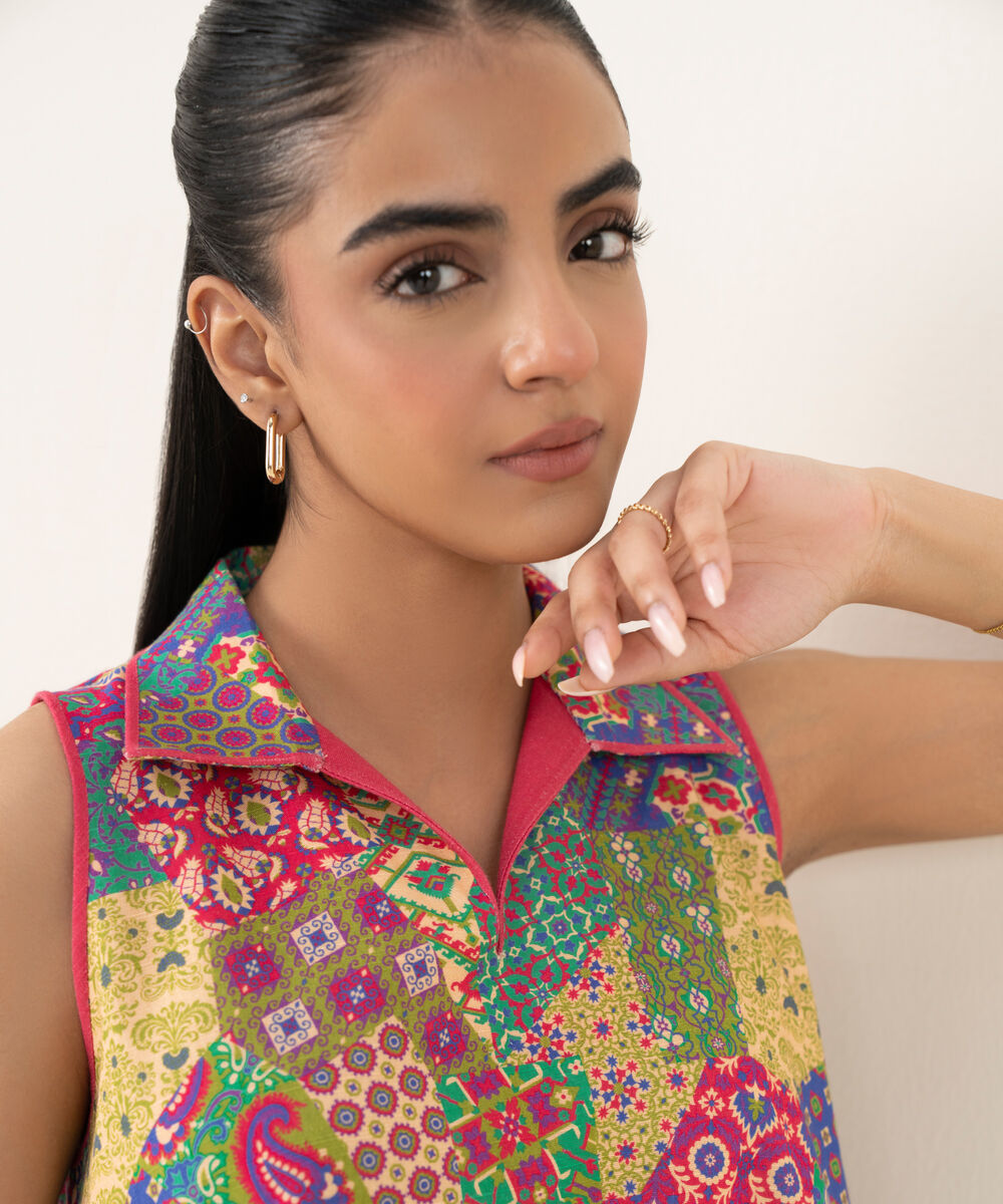 Women's Unstitched Lawn Printed Multi Two Piece Suit