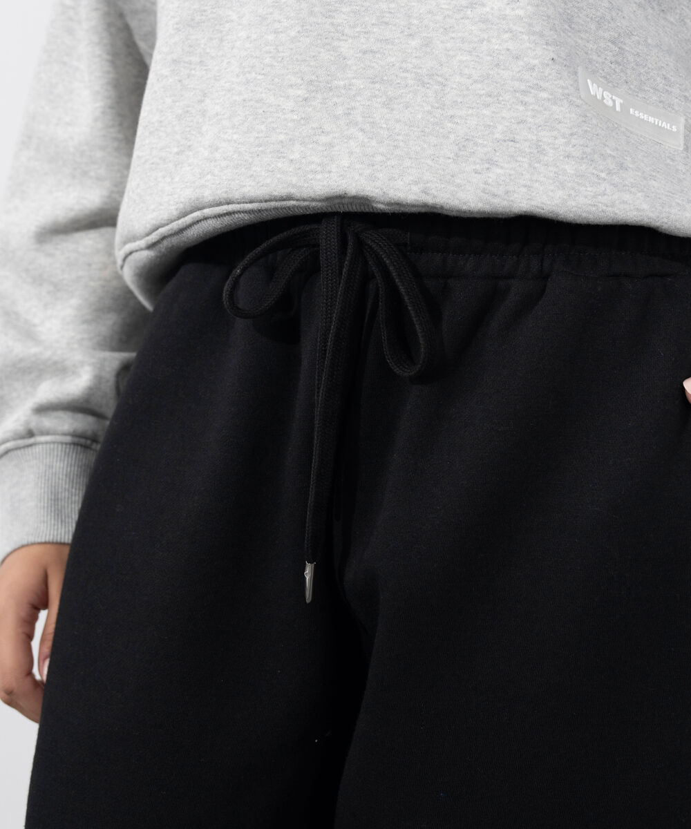 Women's Western Wear Black Fleece Jogging Trousers