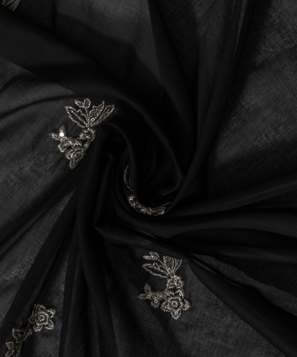 Women's RTW Fine Voil Solid Black Dupatta