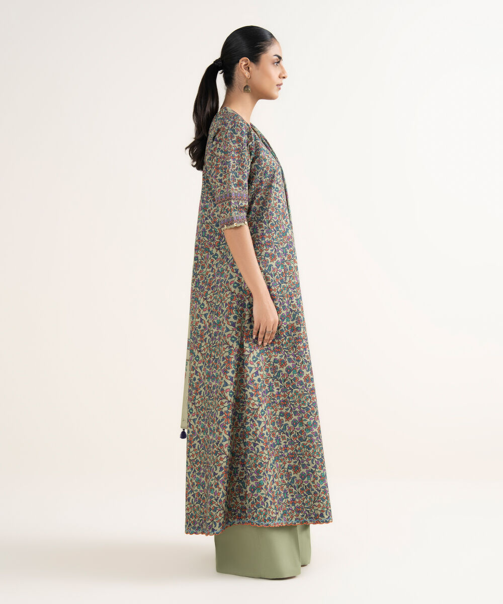 Women's Unstitched Lawn Printed Multi 3 Piece Suit