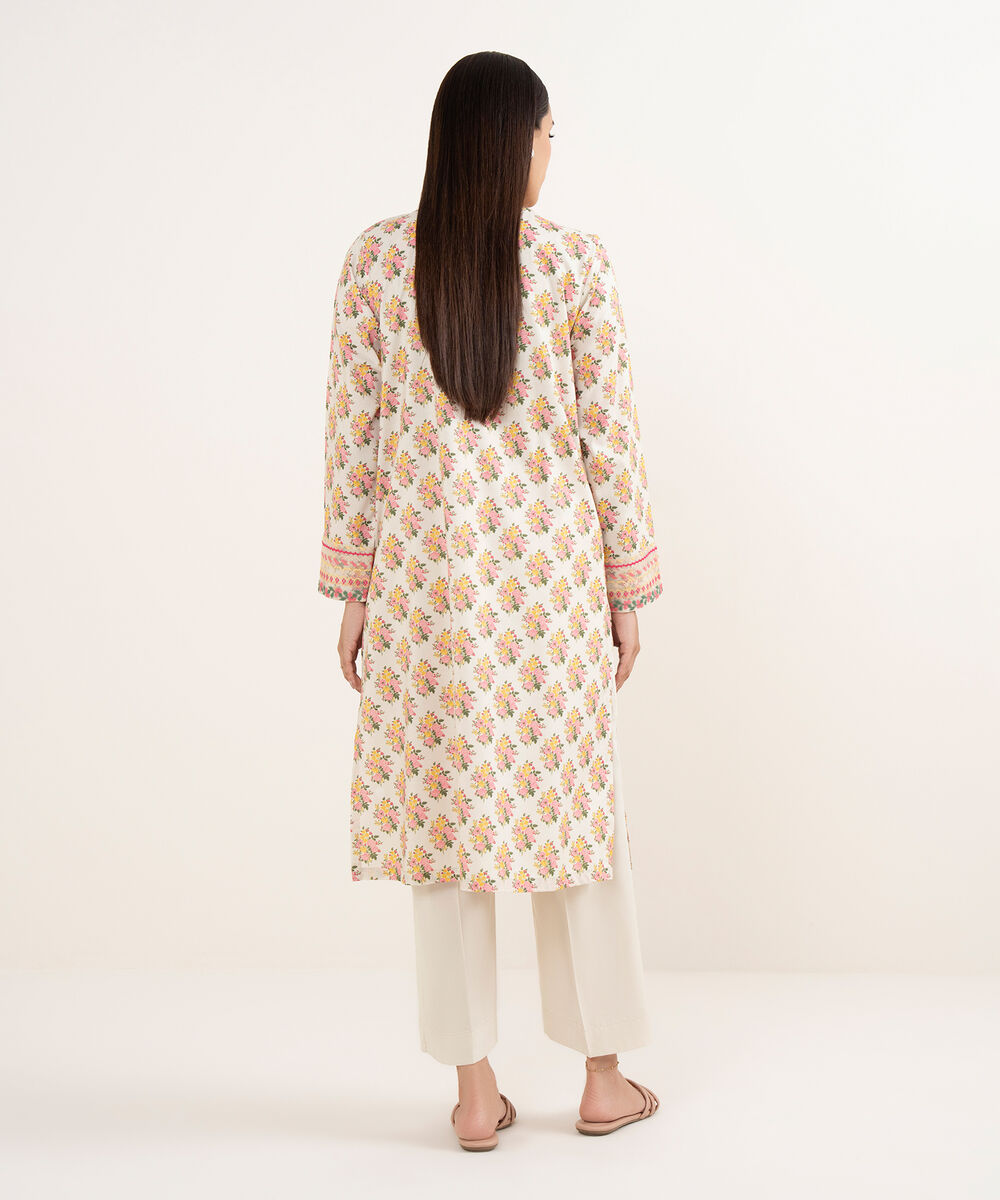 Women's RTW Lawn Multi Embroidered A-Line Shirt