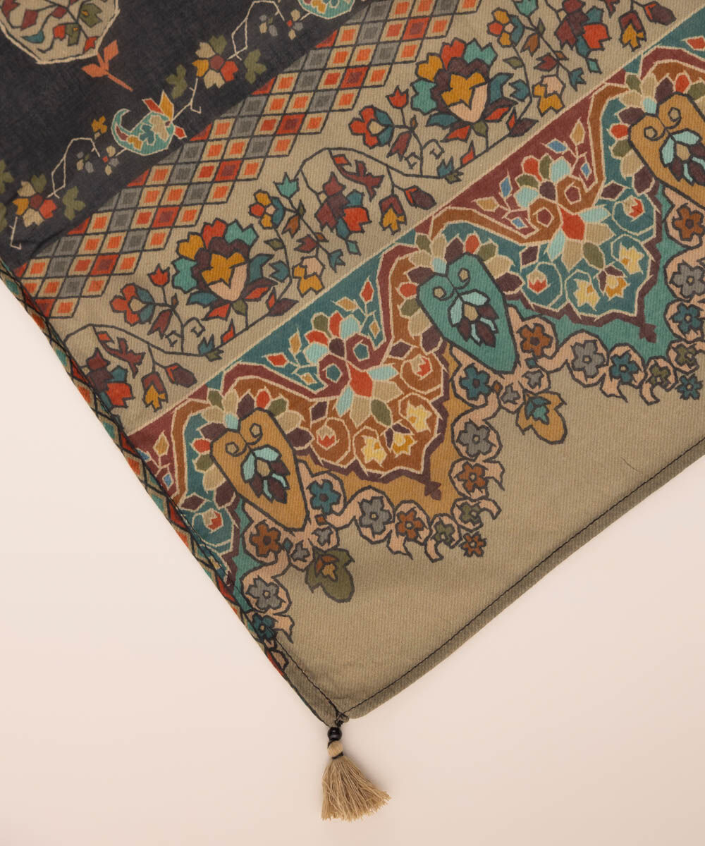 Fine Voile Black Printed Dupatta