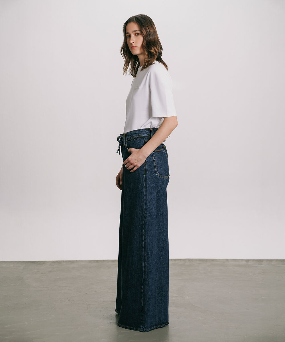 Women's Western Wear Blue Baggy Loose Jeans