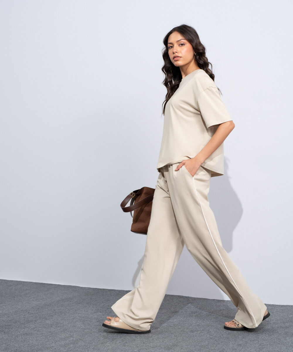 Women's Western Beige Pull-On Supima Trousers