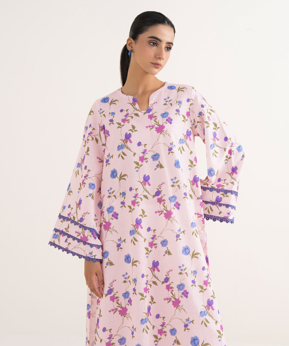 Women's Unstitched Light Khaddar Printed Multi Two Piece Suit