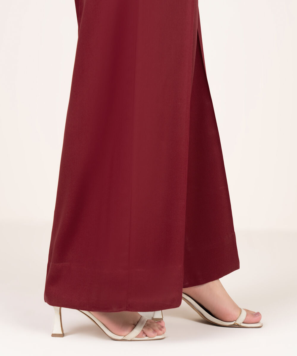 Women's RTW Bedford Solid Maroon Culottes