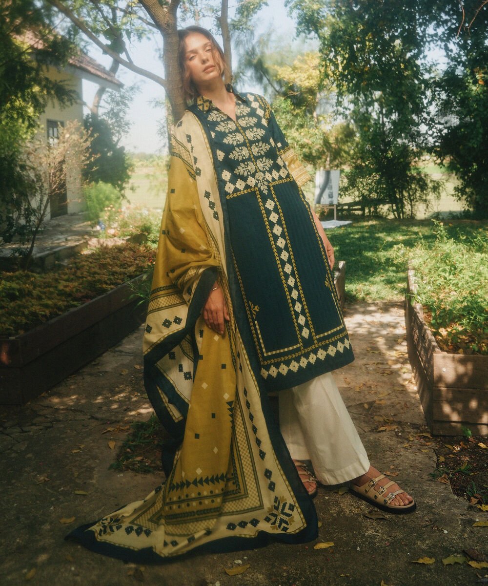 Textured Voile Printed Dupatta